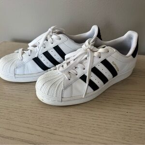 adidas Kids White and Black Superstar Sneakers